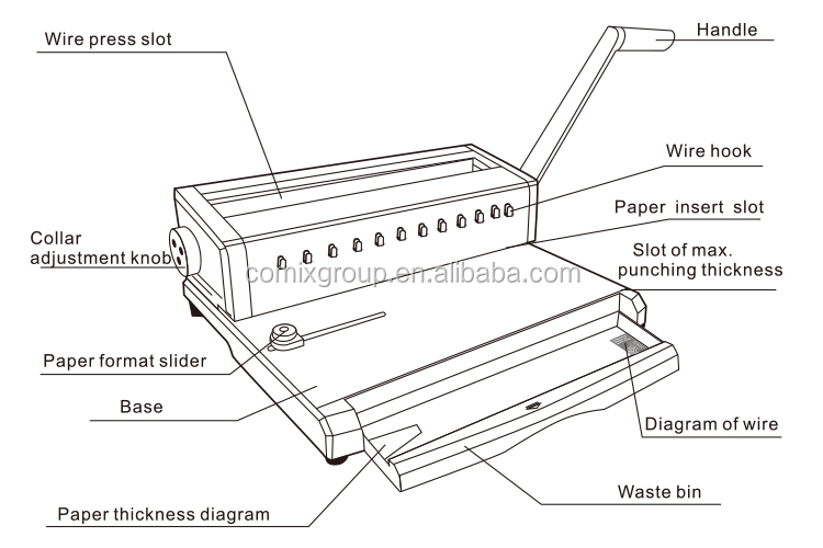 Large Punch and Bin Capacity Adjustable Comb Binding Machine 34 Holes