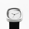 Unisex Timepiece Met Silver Case Leather Strap
