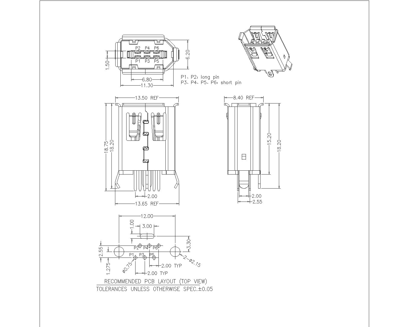IEFS02-B-P-B-X-A 1394 6P Receptacle Straight IEFS02-B-P-B-X-A 1394 6P Receptacle Straight