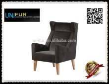 Unique soft upholstered armchairs with wooden stools