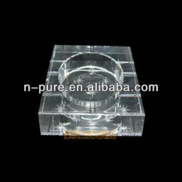 Block Crystal Glass Cigar Ashtray