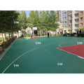 PP Outdoor Floor Ingestreepte tegels PP Sport Basketbal Tennis Court Tiles