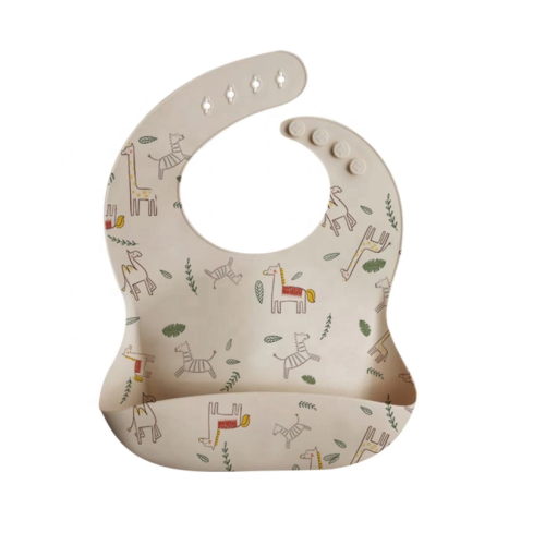 100% Food Grade Custom Pattern Silicone Baby Bib