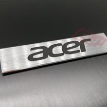 Custom aluminum nameplate with Chamfer