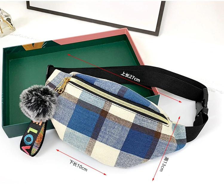 2021 Latest Plaid Lightweight Canvas Material Fashion Designer Travel Belt Bumbag Crossbody Chest Bags Fanny Pack Unisex Travel Waist Bag