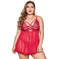 Babydoll con fasciatura incrociata + set di biancheria intima perizoma