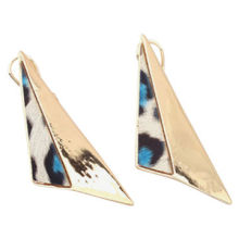 Wholesale fashion leopard design triangle shape earrings for ladies