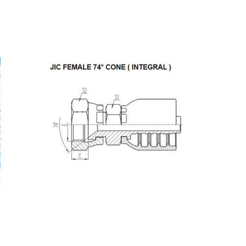 Siège conique intégral JIC femelle 74° 26711F