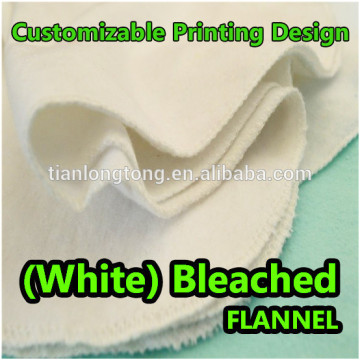 Bulk wholesale white cotton flannel fabric