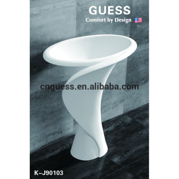 Artificial stone wash basin,freestanding basin, artificial stone basin K-J90103