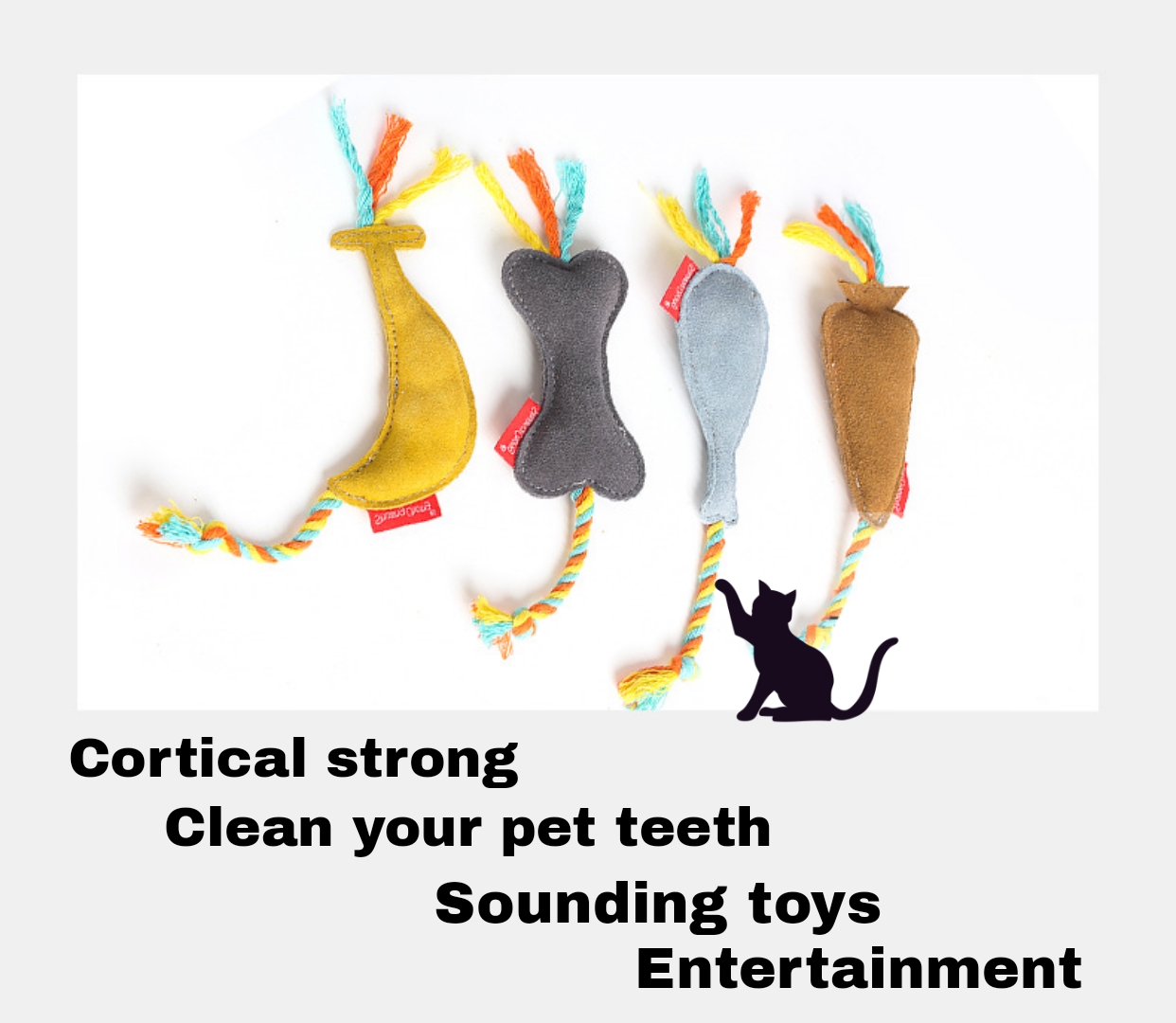 High quality biting resistant teeth cleaning molar pressure relief cowhide squeaky pet toys