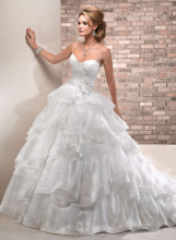 George Bride Tiered Organza Ball Gown Wedding Dress?