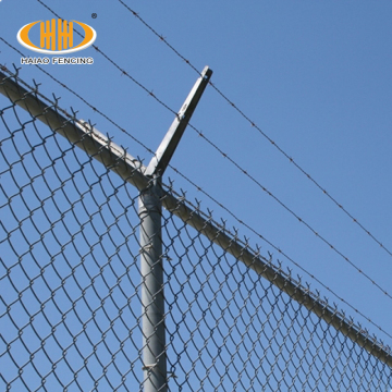 Hot dipped galvanized barbed wire chain link fence
