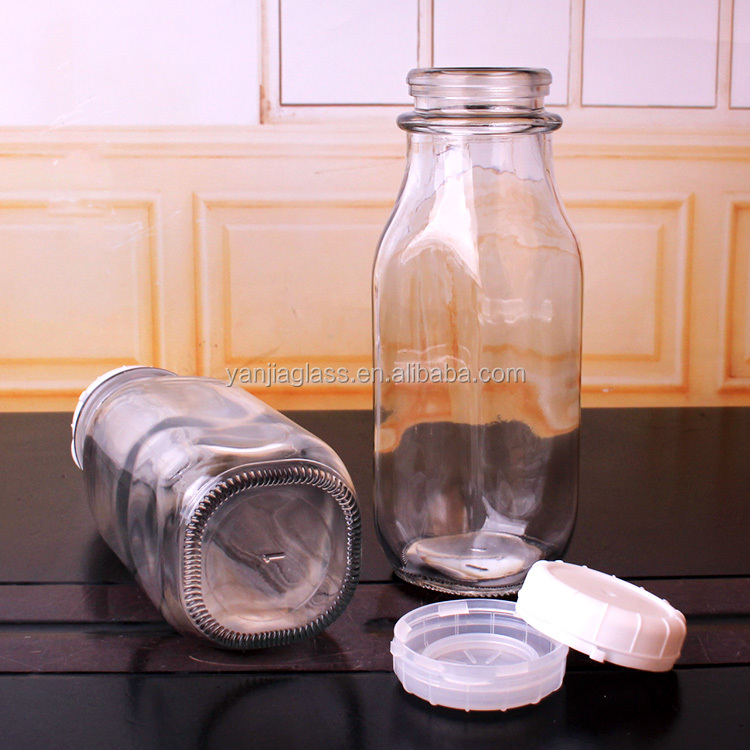 240ml milk storage glass bottle with lid