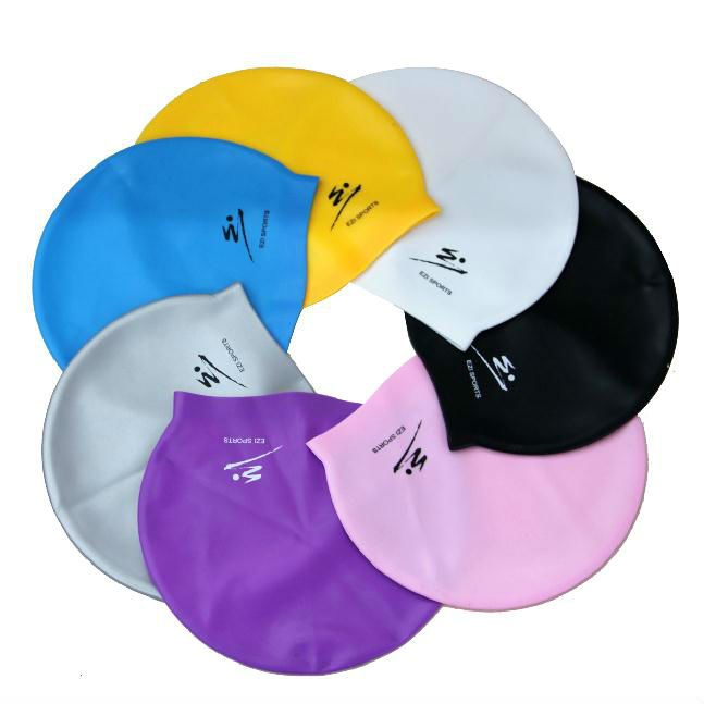 Stylish Newest Custom Design Silicone Swim Caps Eco Friendly Logo Printed Silicone Swim Caps