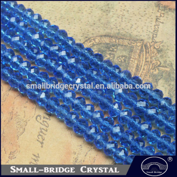 China Manufacturer 6mm Blue Color Glass Facetted Beads