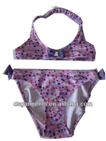 kids floral bowknot swimwear