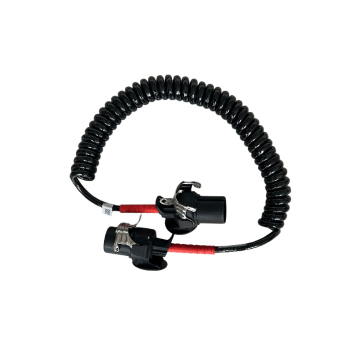 5-Pin Trailer Safety Cable with ABS EBS Adapter - 5-Core Spiral Coil Cable for Trailers