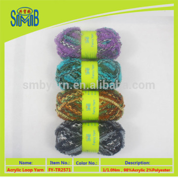 manufacturer good sale polyester and acrylic blended loop knitting yarn for hand knitting