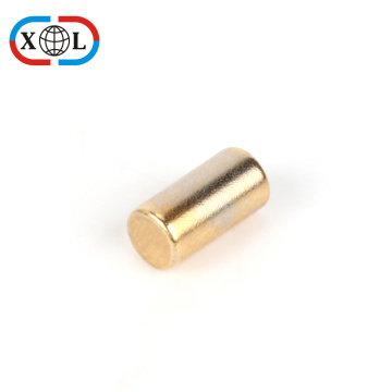 Gold plating cylinder neodymium magnet