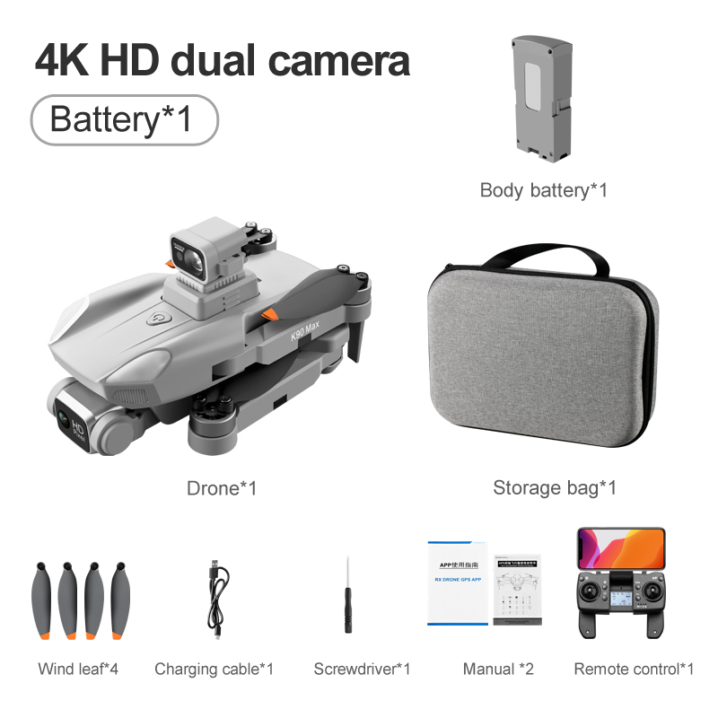 360 Degree Laser Obstacle Avoidance 4K camera drone K90 Max GPS Drone photography drone