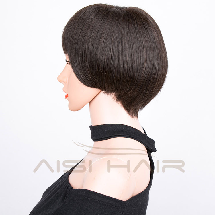 Aisi Hair Top Quality Short 100% Natural Indian Human Hair Full Lace Wig Bob