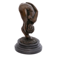 Factory cast bronze brass nude sexy lady statue naked dancing girls figurines