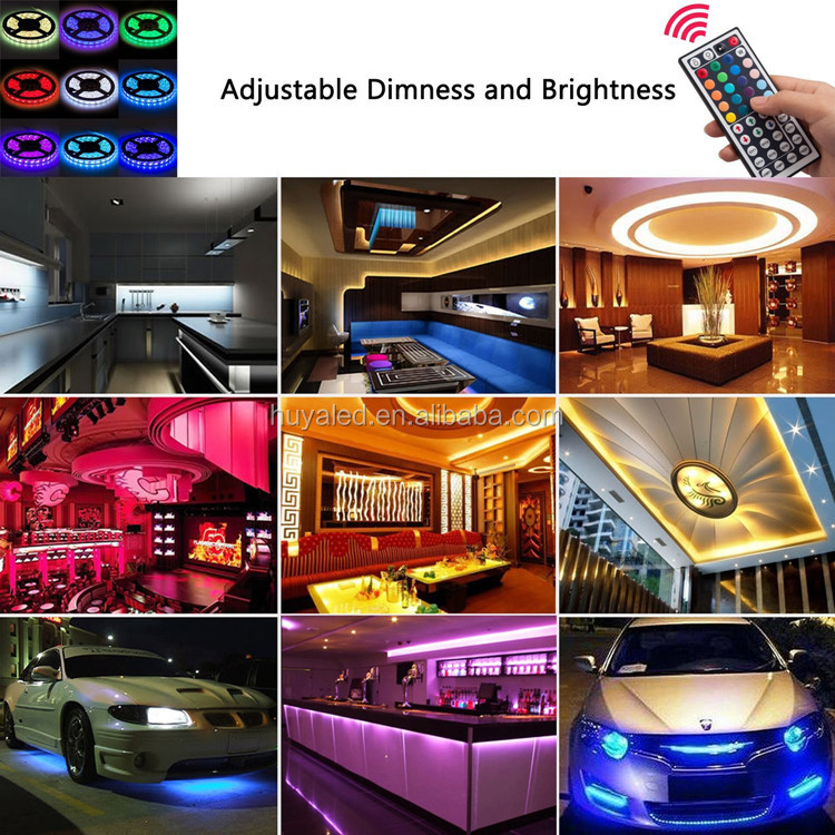 5050 Flexible Light Kit IP65 44 key IR remote controlled 5M 300LED 12V RGB LED strip with power adapter