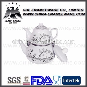 Popular design double layer enamel coating lash teapot