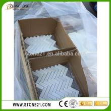 top quality white thassos herringbone pattern