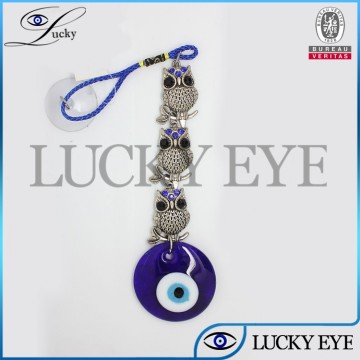 glass owl keychain evil eye keychain animal keychain