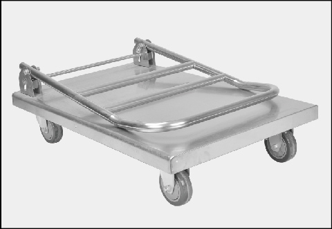 Kitchen trolley with four wheels