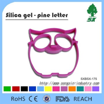 Silicone Egg Mold Ring, Purple Owl Shaped Egg Ring & Black Skull Shaped Egg Ring