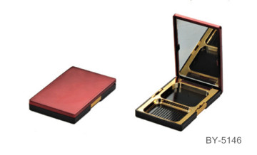 Luxury Red Compact Powder Container With Mirror