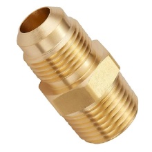 Brass gas Pipe fittings male adapter flare to flare end with NPT thread fitting hose connector