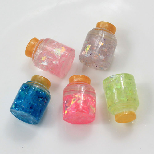Commercio all&#39;ingrosso colorato bella mini bottiglia di melma resina fascino perline cabochon romanzo per accessori charms