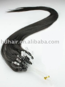 Remy human hiar black micro ring hair extension
