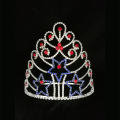 Red Blue Star Tiara Pageant Crown Untuk Patriotik