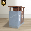 Wooden Steel Dual Trash Can Waste Bins