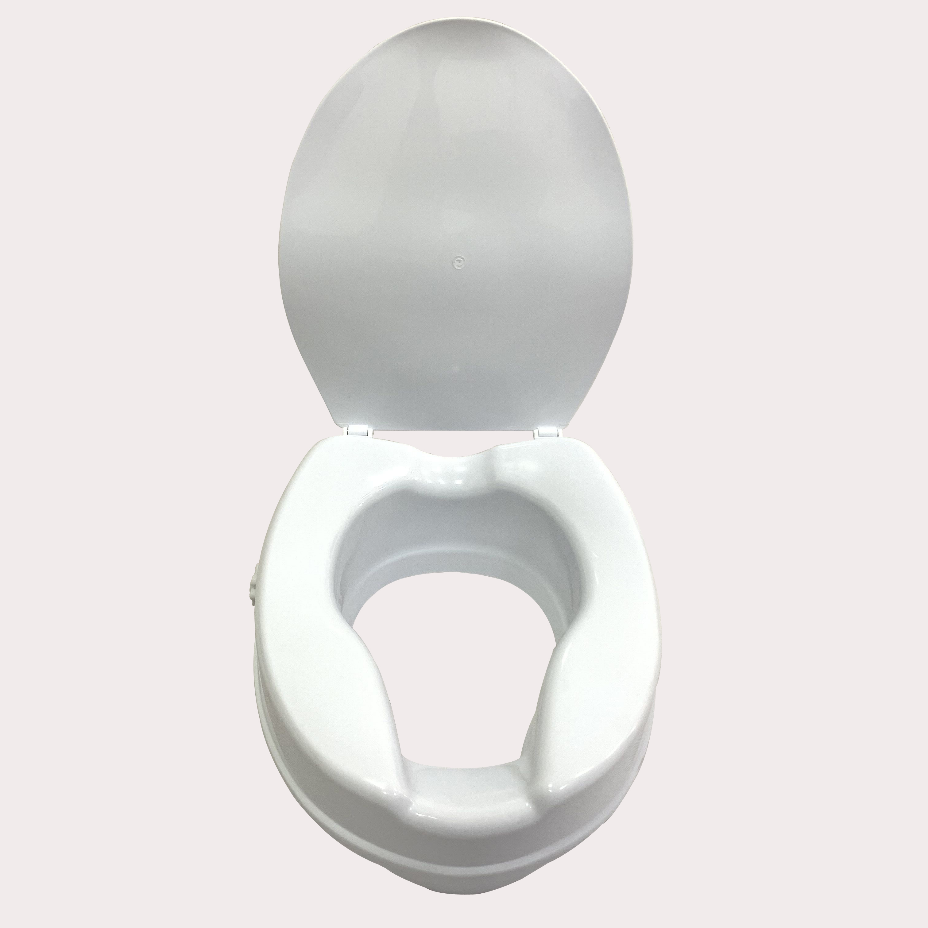 Plastic Smooth Elevated 4 Inch Raised Toilet Seat With Lid White TCA04A