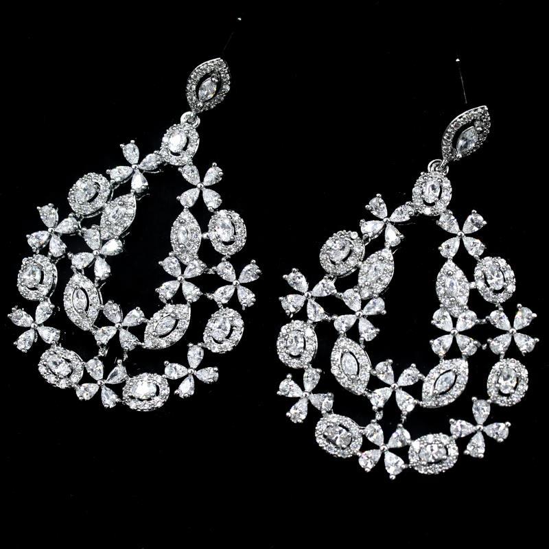 Layering Floral Bridal CZ Jewelry Set