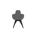 Scoop High Back Chair With Wooden Legs