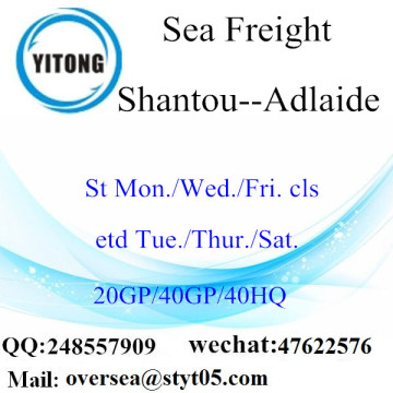 Trasporto marittimo del porto di Shantou ad Adelaide