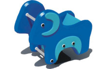 Kids play outdoor spring ride hose