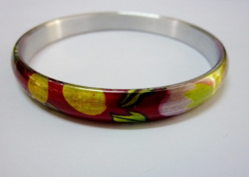 Shiny Silver Aluminum Blanks Couples Bangle Printed Bracelet