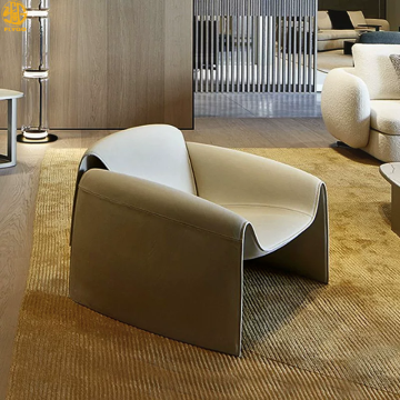 Luxury Italian Designer Leather Armchair for Modern Living Rooms