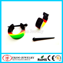 Flexible Colorful Hoop Rasta Earrings