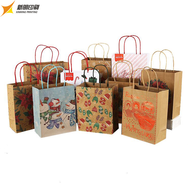 manufacture custom Wholesale tissue paper jewery bag brown gift wide gusset