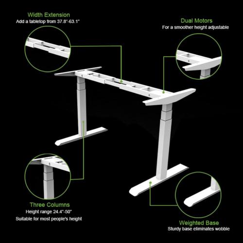 Electric Lift Sit Stand Height Adjustable Desk Frame