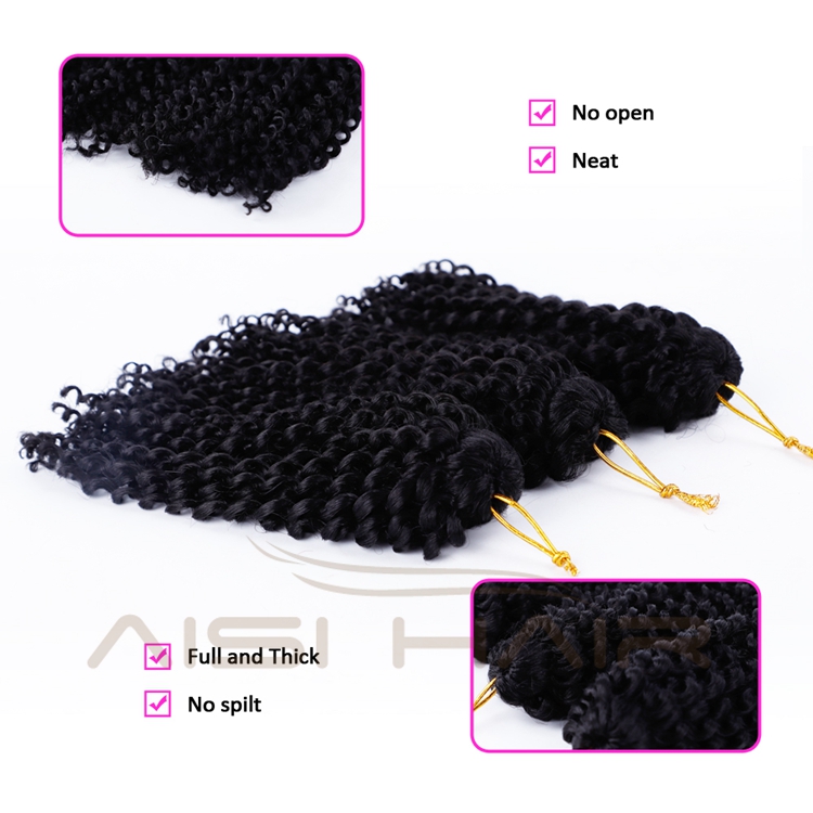 Aisi Hair Hot Selling Cheap Black High Temperature Fiber For Black Women Marly Bob Synthetic Crochet Braiding Hair Extensions